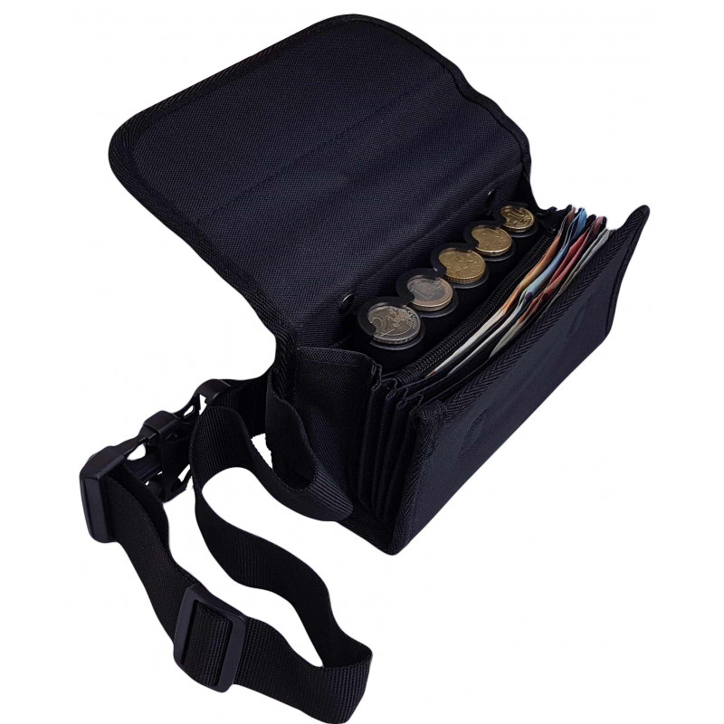 Sacoche de service TISSU poche zippée et monnayeur 5 PIÈCES Euro Sacoche de service TISSU poche zippée et monnayeur 5 PIÈCES Euro