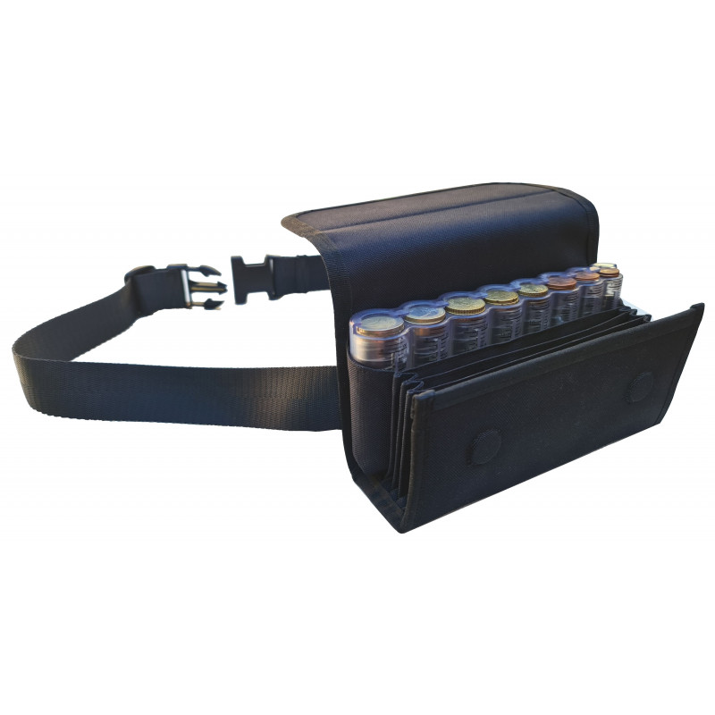 Sacoche Serveur Toile + Monnayeur 8 Pièces Gradué Transparent Sacoche Serveur Toile + Monnayeur 8 Pièces Gradué Transparent