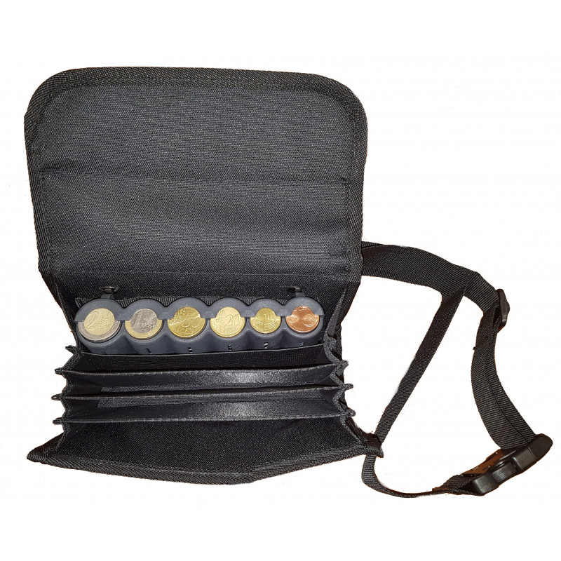 Sacoche de serveur TISSU avec monnayeur 6 PIÈCES Euro intégré Sacoche de serveur TISSU avec monnayeur 6 PIÈCES Euro intégré